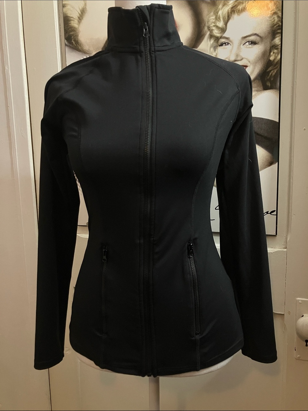 Black Athletic dry fit Longsleeve zip up jacket